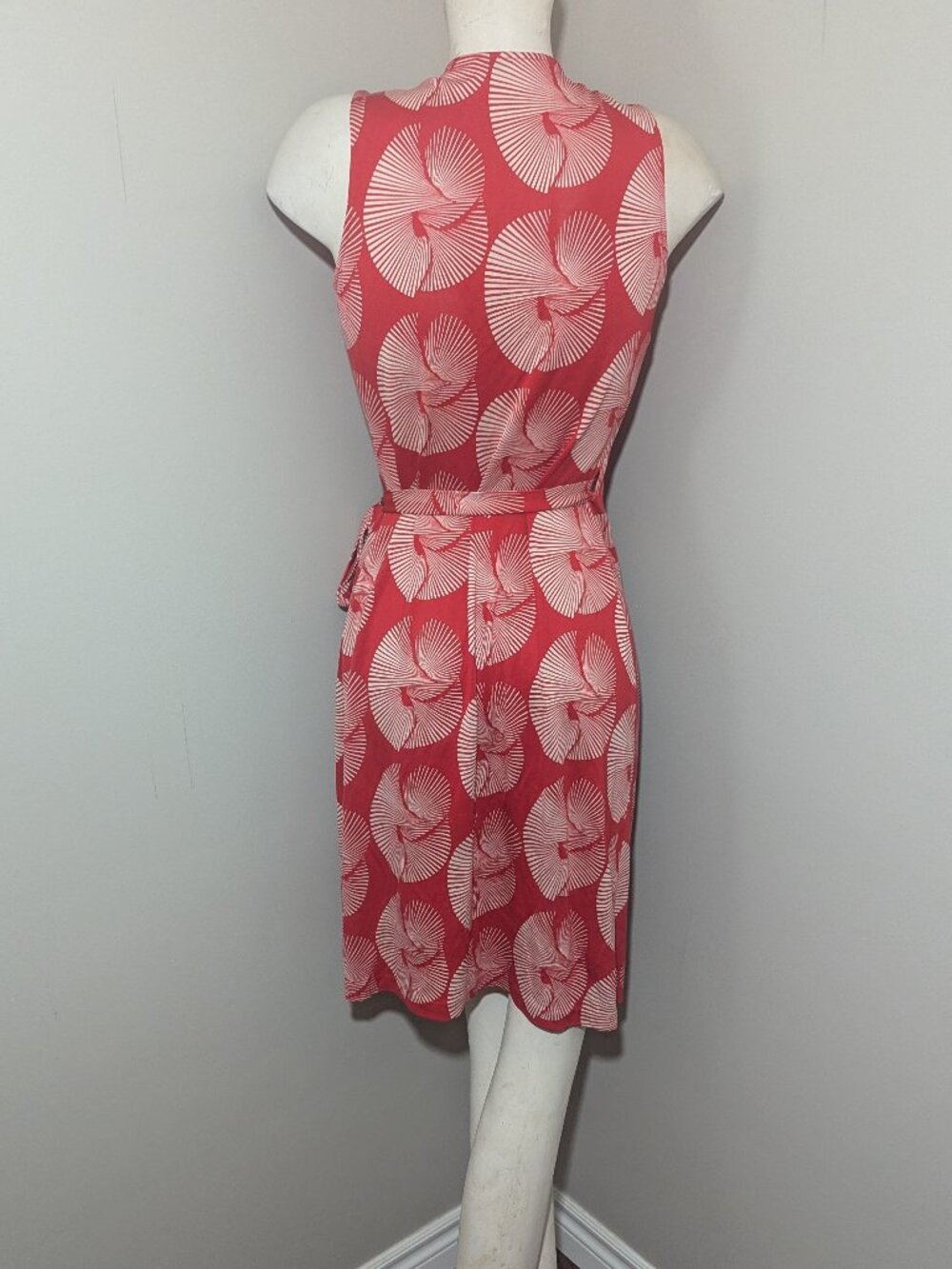 Diane Von Furstenberg Red Printed Silk Fariba Sundial Wrap Dress 8 - Picture 5 of 8